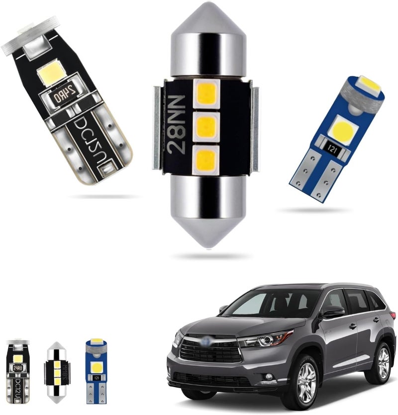 EASY EAGLE LED Interior Car Lights for Toyota-Highlander-2014-2019: 14 Piece Kit White LED Light Bulbs - Super Bright 6000K + Install Tool - Image 1